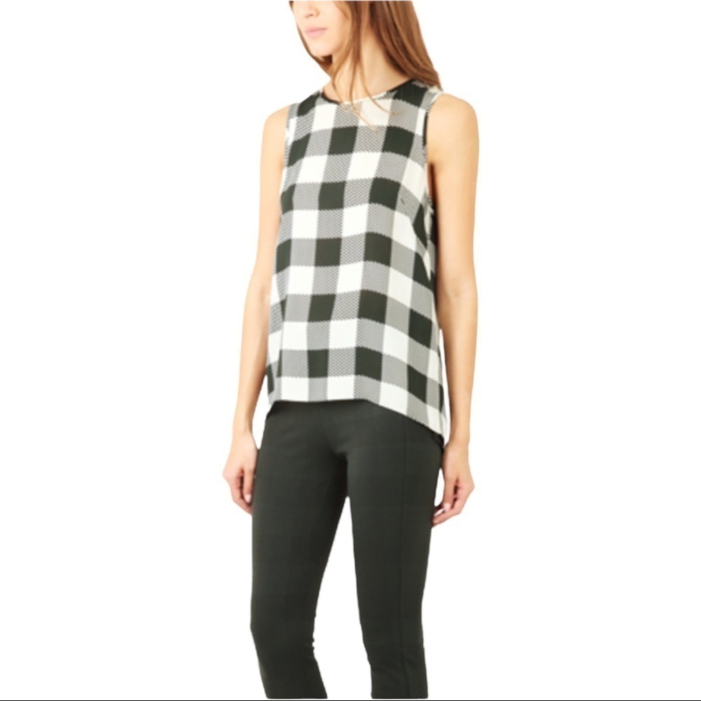 Rag & Bone checkered sleeveless blouse